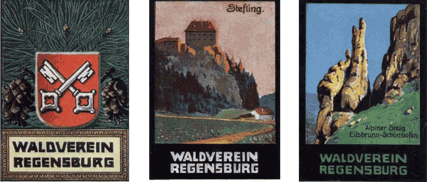 Satz Historischer Briefmarken des Waldvereins